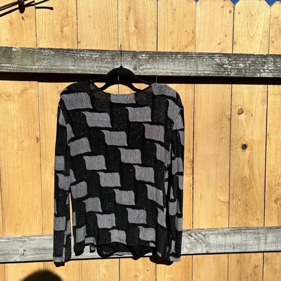 Joseph Ribkoff Black and Gray Blouse - Picture 8 of 10